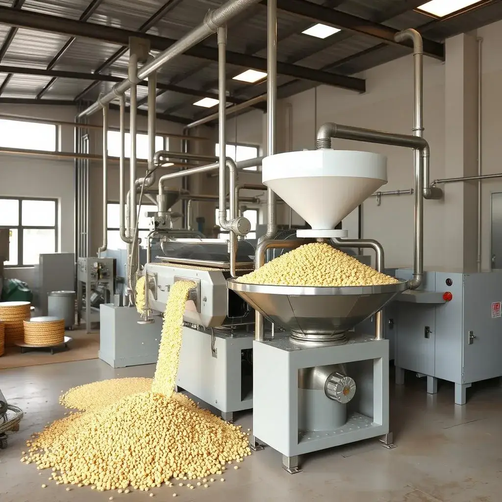 Industrial machinery used in besan processing plant